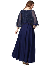 Navy Blue Solid A-Line Layered Dress-AHKUCRFP-722